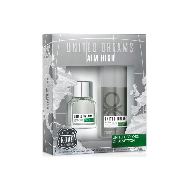 United Dreams, aim high EDT 60ml + Deo Spray 150ml Homem set UNITED COLORS OF BENETTON